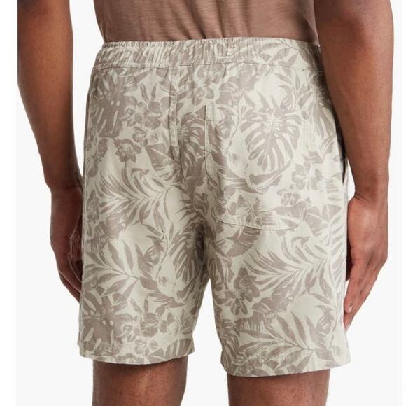 Create Unison Drawstring 6in Shorts Palm Leaf Gray men’s size 2XL - Picture 2 of 6